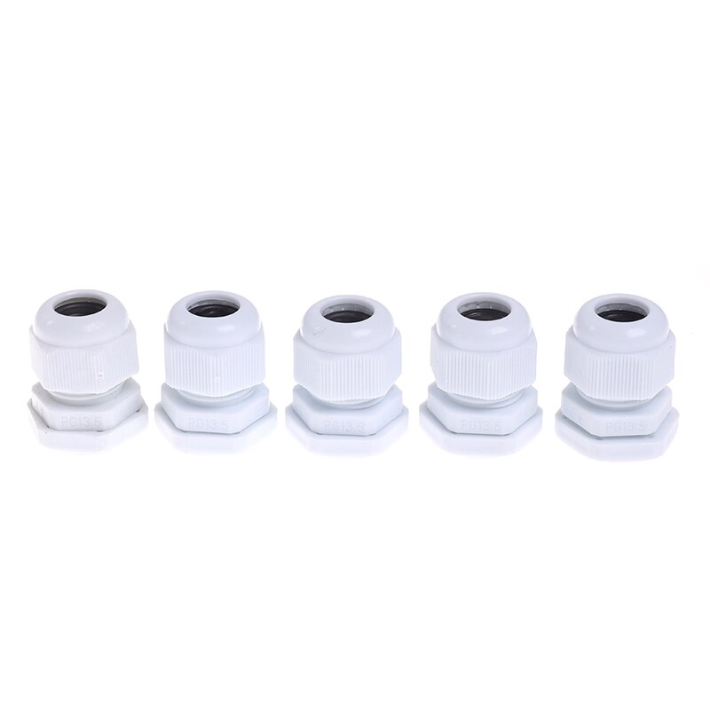 5 kpl vedenpitävä läpivientiholkki kaapelin läpivienti  ip68 pg7- pg16 nylon muoviliitin 3-6.5mm nailon muoviliitin: Valkoinen 5 kpl  pg13.5