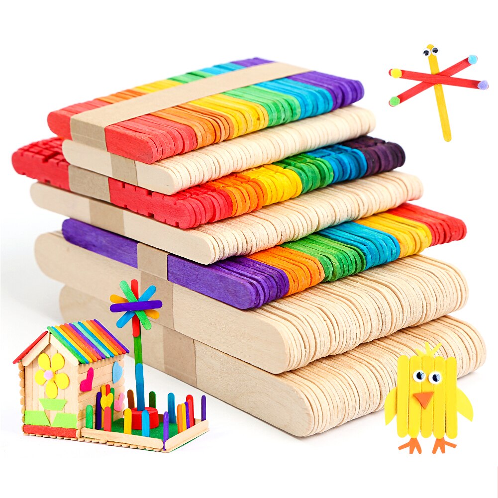 Palito de cubitos de hielo para niños, 50 Uds., accesorios para manualidades, palos de paleta, palos de polo, herramientas para crema de piruleta
