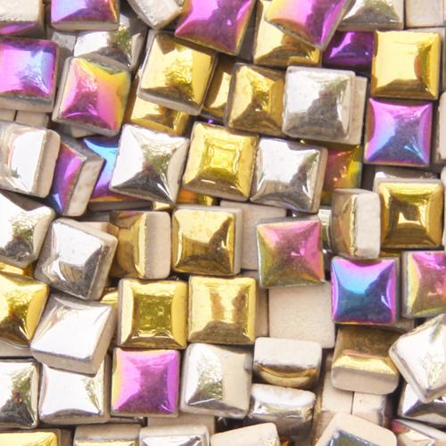 Azulejos de mosaico cuadrados de cerámica para manualidades, 1x1cm, mezcla de colores, azulejos de vidrio para manualidades DIY, suministros de arte, azulejos de mosaico hechos a mano, 500 Uds.: G