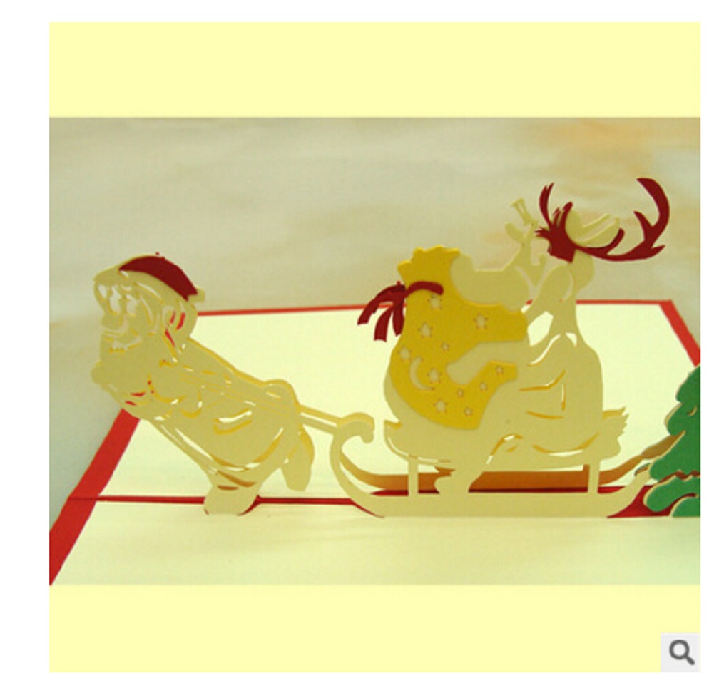 Faroot 3d pop up lykønskningskort jule bryllup fødselsdag julefest valentinsdag postkort jule invitation kort: Burgunder