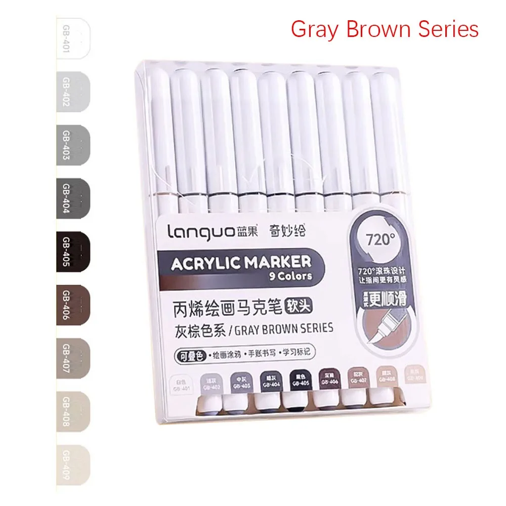 9-Colors Acrylic Marker Pen Stackable Color Straight Liquid Colour Pen Quick Drying Smooth Writing Art Watercolor Pen Graffiti: PURPLE