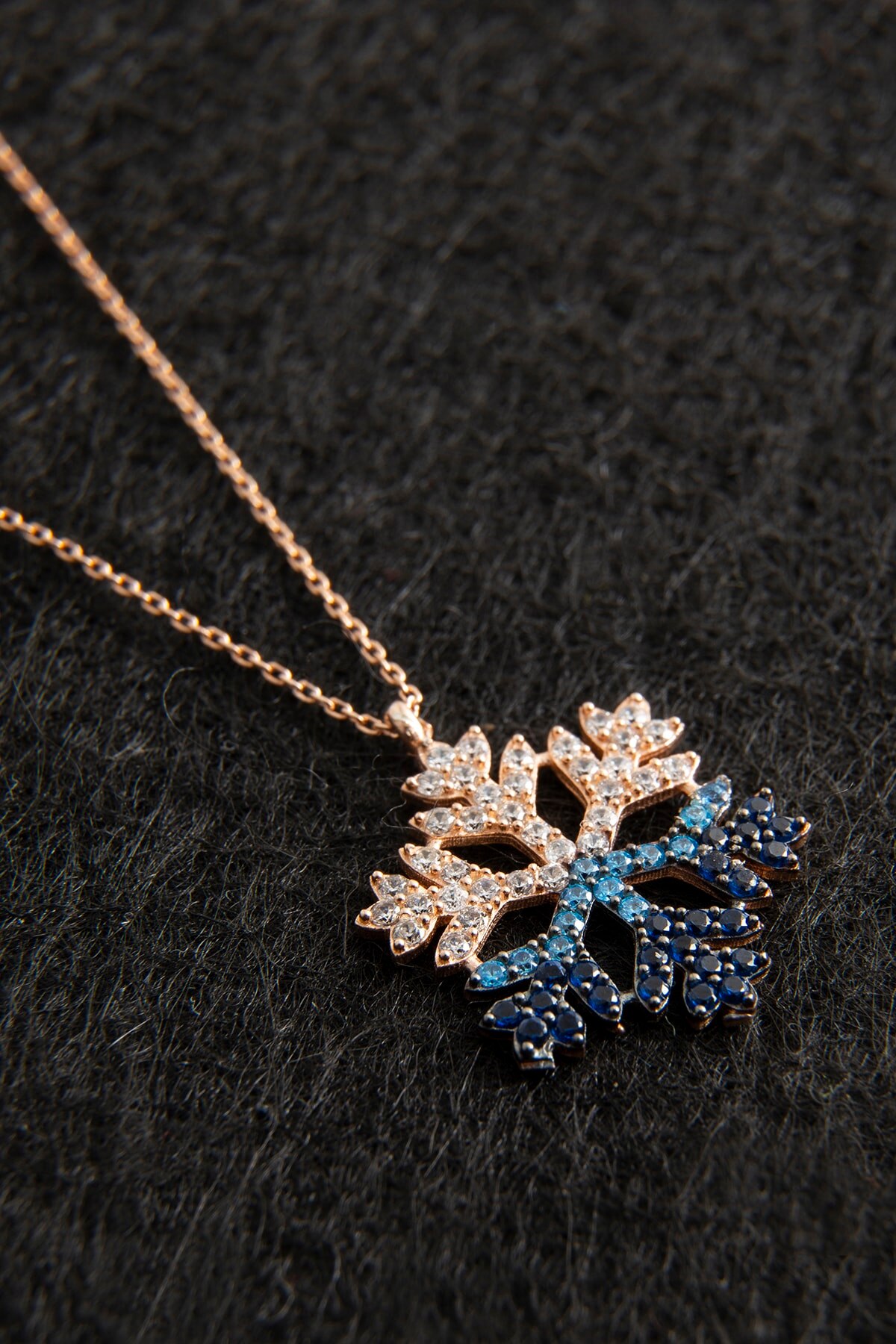 Schneeflocke Anhänger 925 Sterling Silber- Halskette