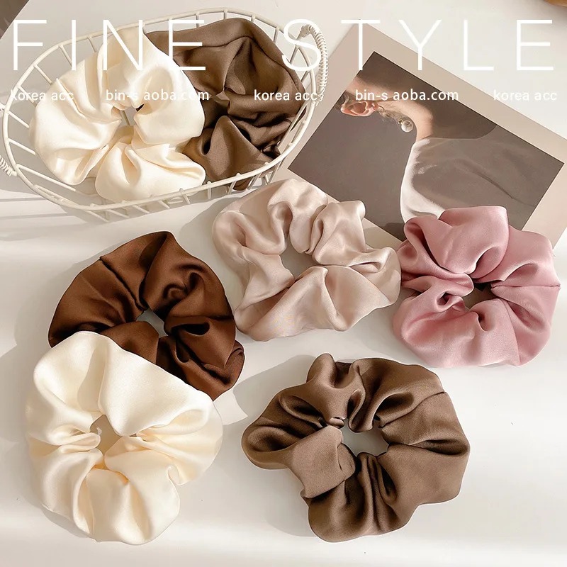 Accesorios para el cabello De Seda francesa para Mujer textura elástica Cheveux Complementos De Scrunchies Gomas Pelo Mujer bandas corbata satén