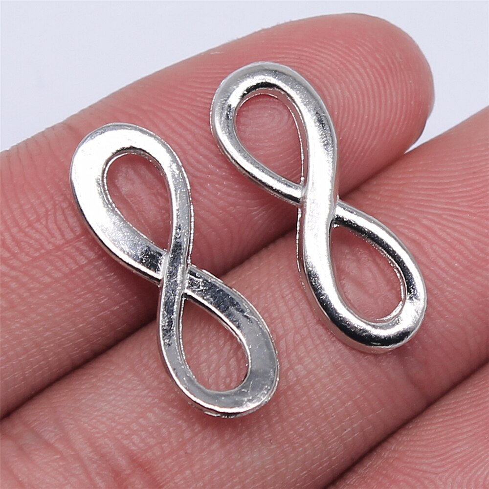 WYSIWYG 30pz 23x8mm infinito Fascino del Connettore 4 Colori infinito simbolo Connettori Produzione di Gioielli FAI DA TE Fatti A Mano Del Mestiere: Rhodium