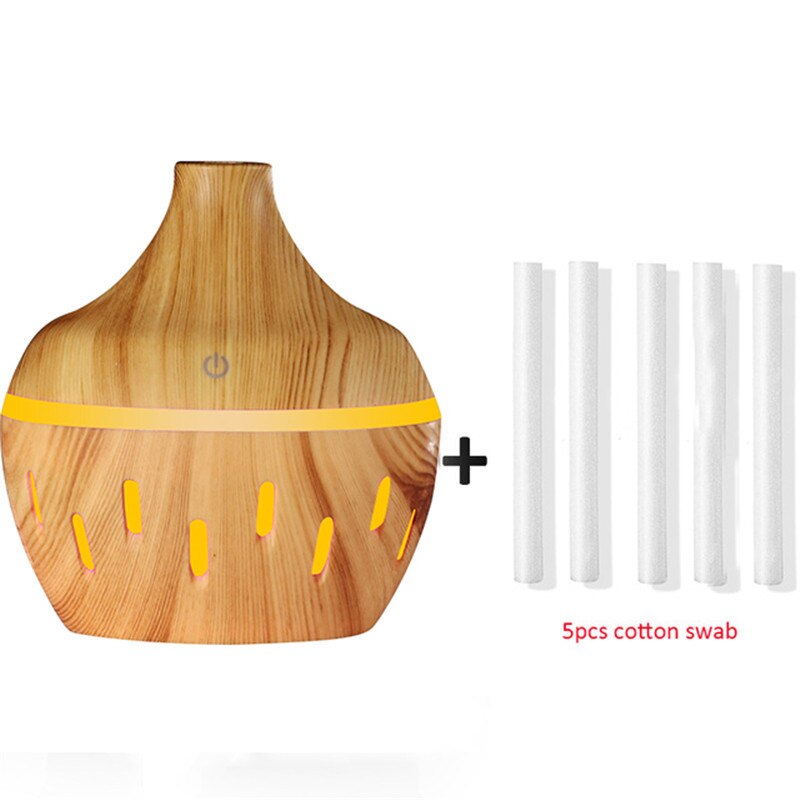 300Ml Usb Elektrische Aroma Air Diffuser Hout Ultrasone Luchtbevochtiger Essentiële Olie Aromatherapie Cool Mist Maker Voor Thuis Auto: Y-2-F