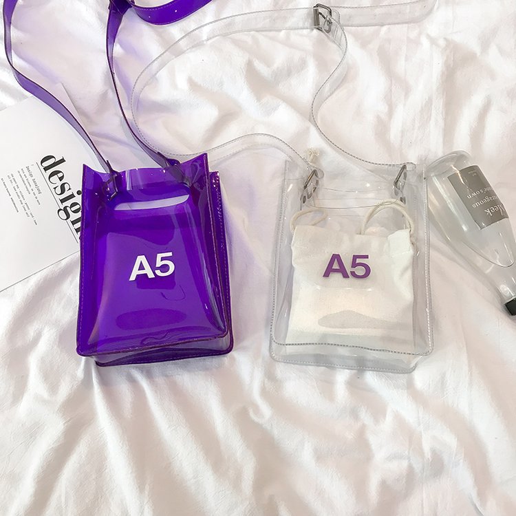 Bolsas transparentes para mujeres de letras A4 A5 bolsos de playa nuevos bolsos de mensajero de mujer bolsos bandolera bolsos de hombro