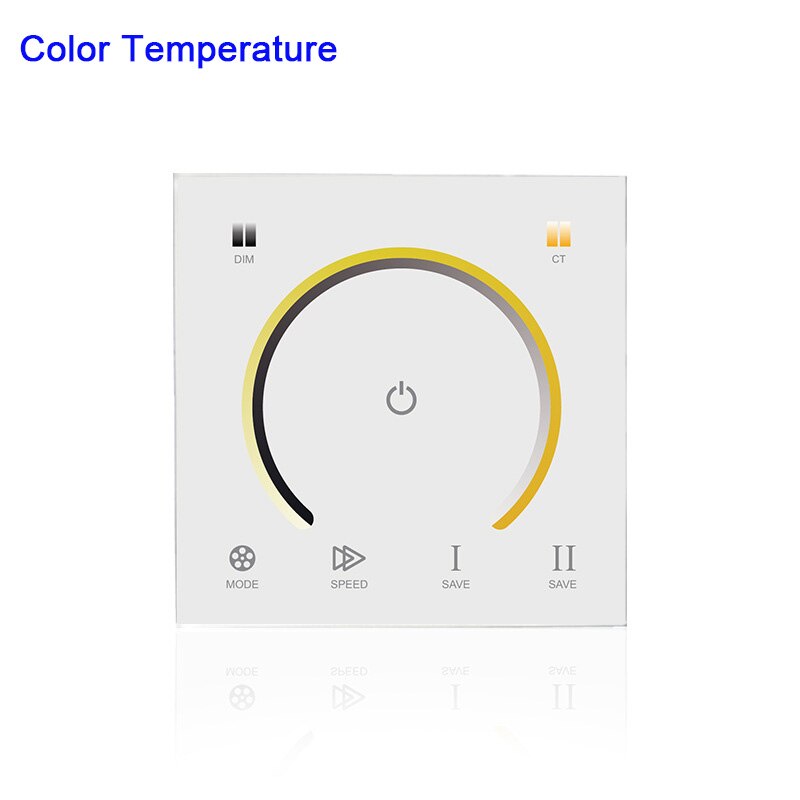 86 Touch Panel Switch DC12-24V Controller Light Dimmer Switch single color/CT/RGB/RGBW LED Strip Tempered Glass Wall Switch: JM-TOUCH-MB06