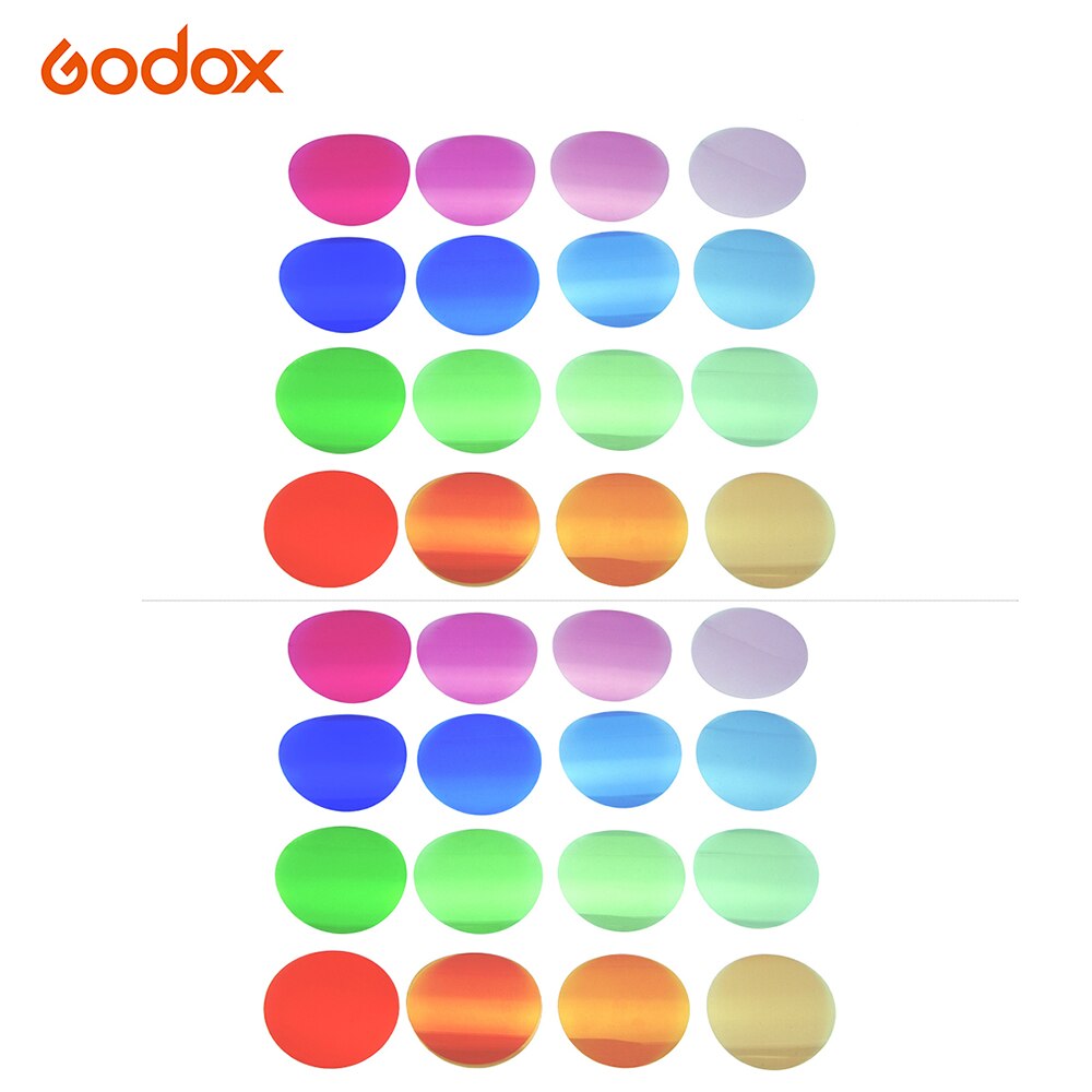 Godox V-11C Kleur Filters Kit in camera filters Camera Ronde Hoofd Knippert 16 Verschillende Kleuren * 2 voor Godox V1 serie accessoire