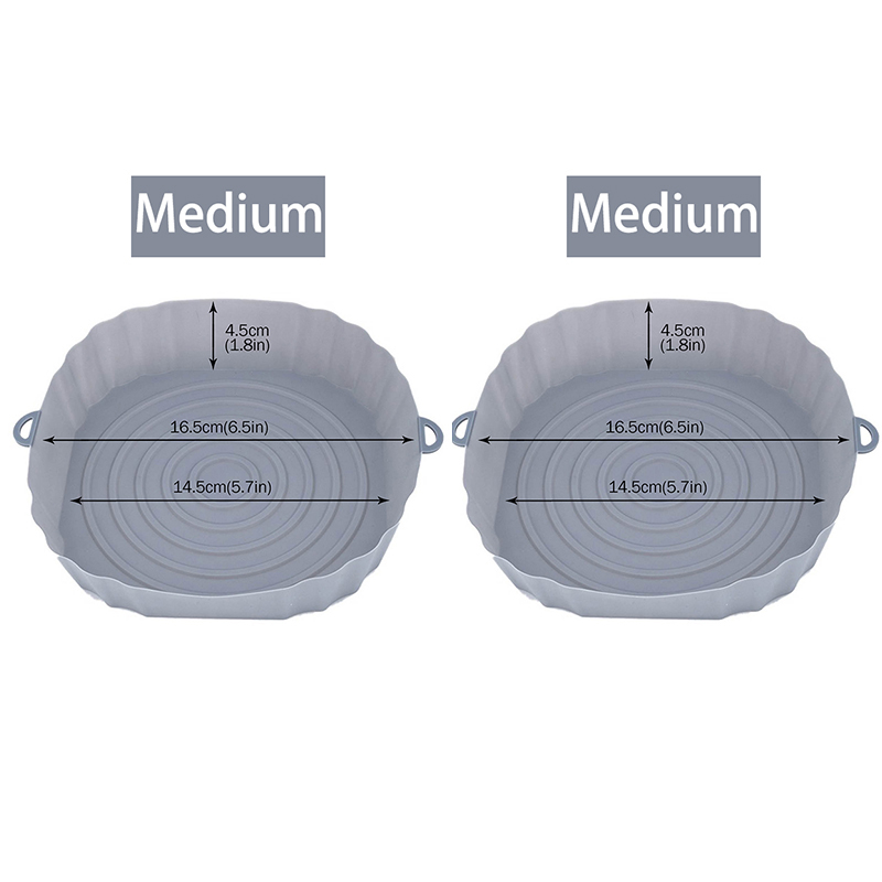 1/2/3PCS Herbruikbare Air Friteuse Siliconen Pot Oven Bakplaat Airfryer Siliconen Mand Pizza Gebakken kip Grill Pan Mat voor Keuken: Chocolade