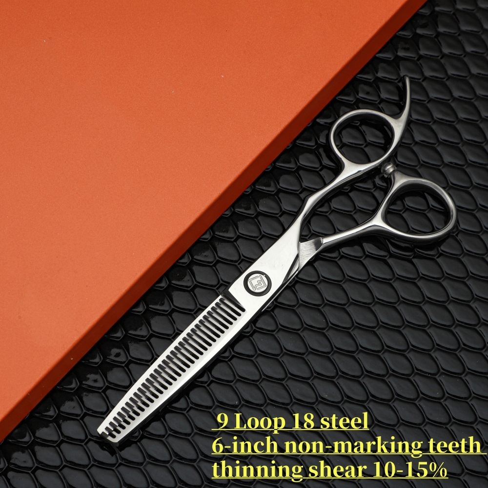 Professionele kappersschaar 440C staal 7 inch snelle snit Geschikt voor thuis en kapperszaak Kambeschermhoes: Zilver