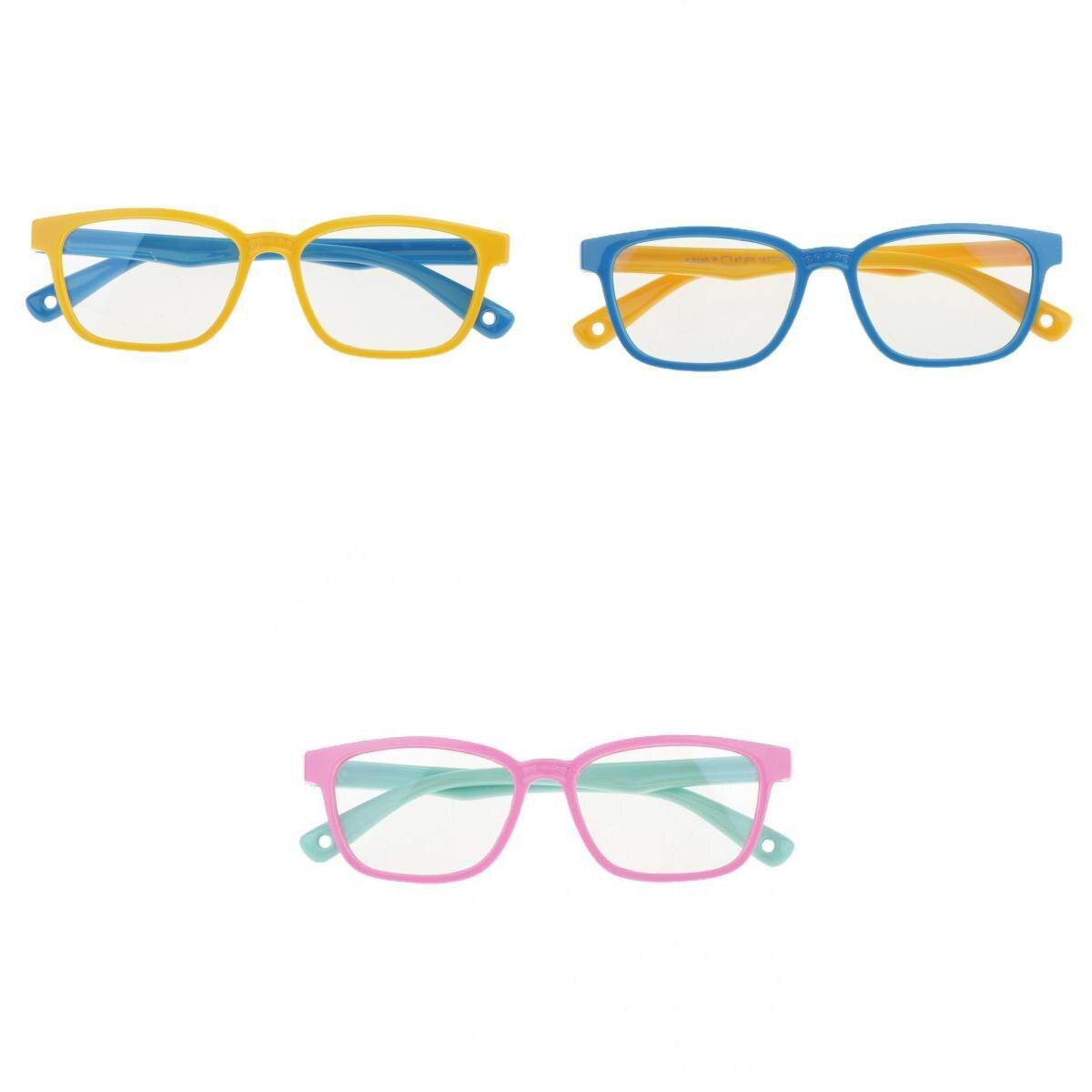 Anti-Blue Light Soft Silicone Eyeglasses for Children 3 Pieces