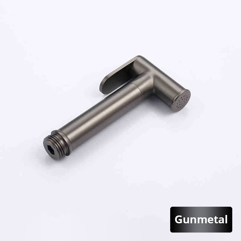 Toalett, bidet, komplett sett med 304 stk., rustfritt stål, nikkel, bærbar bidetrenser, metallisk toalett, nikkel: Hvit