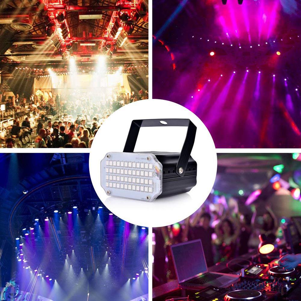 48 LED RGB UV Stage Strobe Lights Disco DJ Party Christmas Music Club Sound Activated Flash Stage Lighting Effect