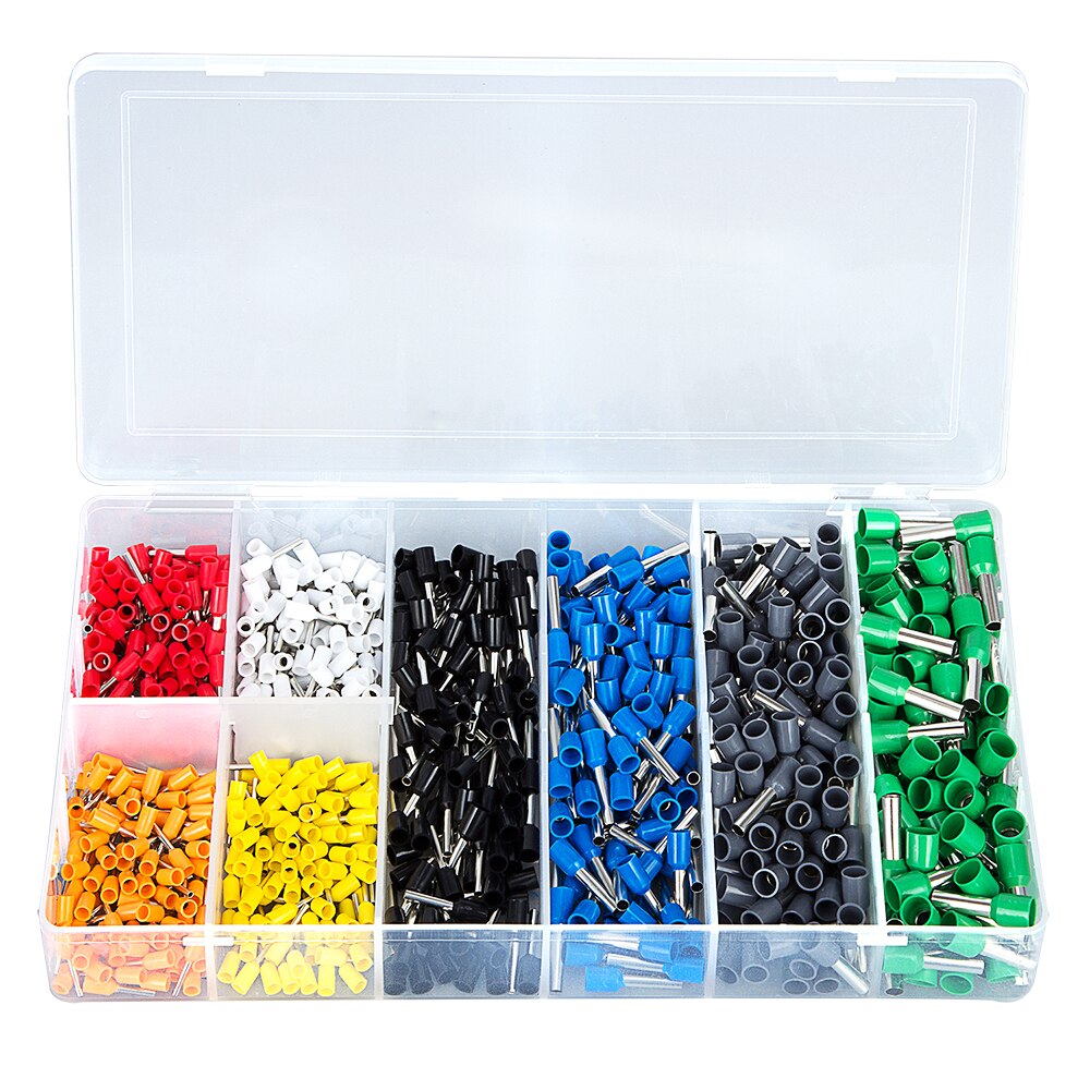 800Pcs Assortment Insulated Ferrule Wire Copper Crimp Terminals Connector Splice 8 Different Sizes Electrical Terminals