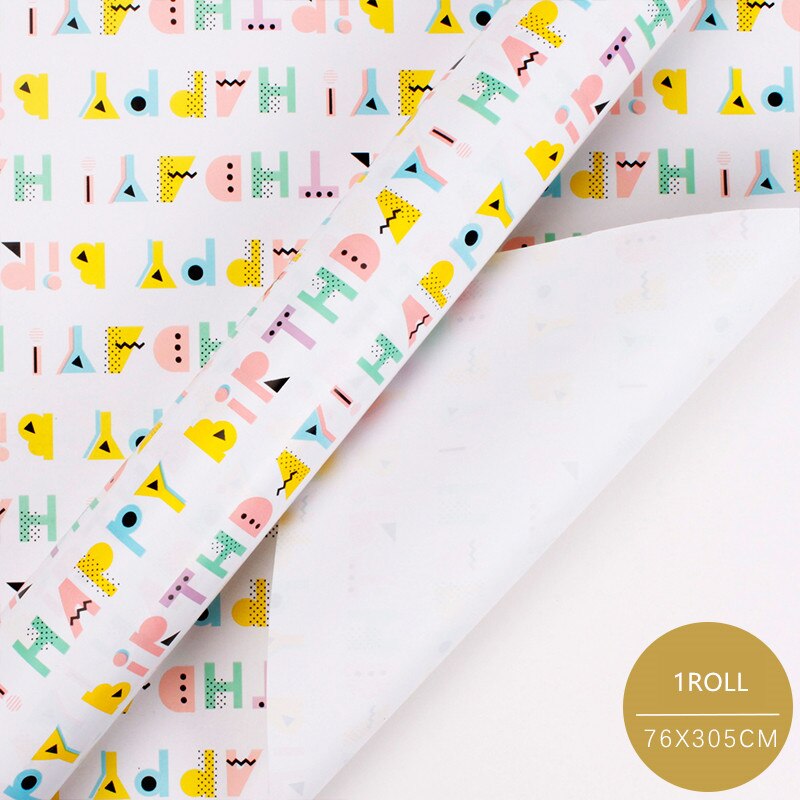 76X305Cm Inpakpapier Geschenkdoos Artware Verpakking Materiaal Kinderen Verjaardag Voor Festival Partywrapping Decor Supplies: G     76X305cm