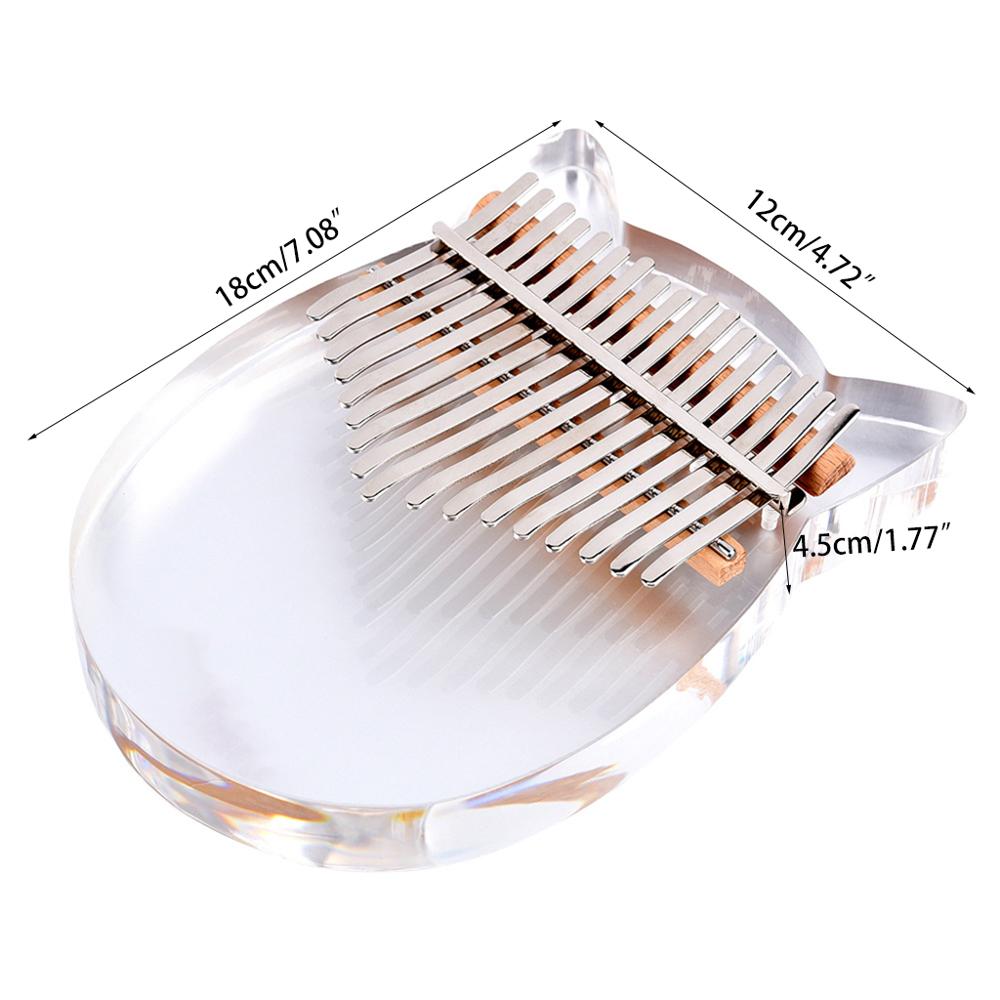 17 Key Kalimba Acryl Duim Piano 17 Toetsen Mbira Transparante Toetsenbord Instrument