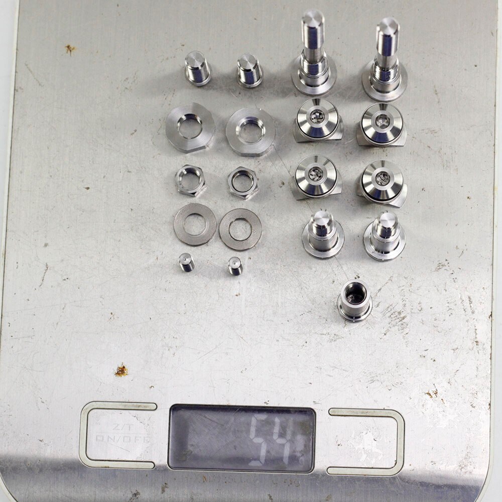 Bike Caliper Clip + Brake Pad Bolts Titanium Alloy Full Set Screws Nuts For Brompton Folding Bike 39g-Set Brompton Part