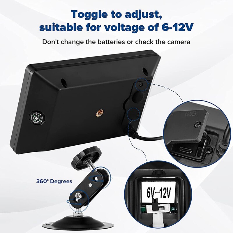 Solarpanel für wiederaufladbare akku-wildkamera (1800 mah 9v wasserdicht) für jagdkamera