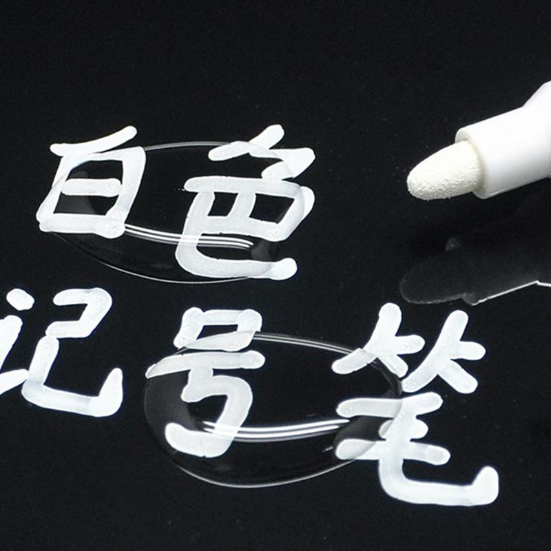 1pcs Metal Waterproof Permanent Marker Pen White Ink Oily Blackboard Pens Supplies Teacher Marker Pen Quick-drying For Scho N9N3