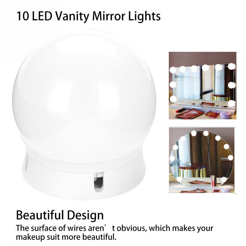 10 pièces Ampoules miroir de maquillage à LED Kit Lumineux avec Dimmable ampoule LED Ampoules Kit Réglable Cosmétique lumières D'éclat