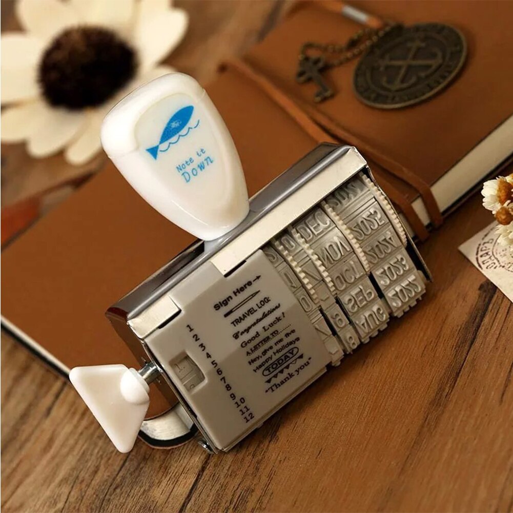 Mini DIY Date Diary Roller Stamps Spin Button Seal -2039 Year For Scrapbooking Planner Schedule Date Seals