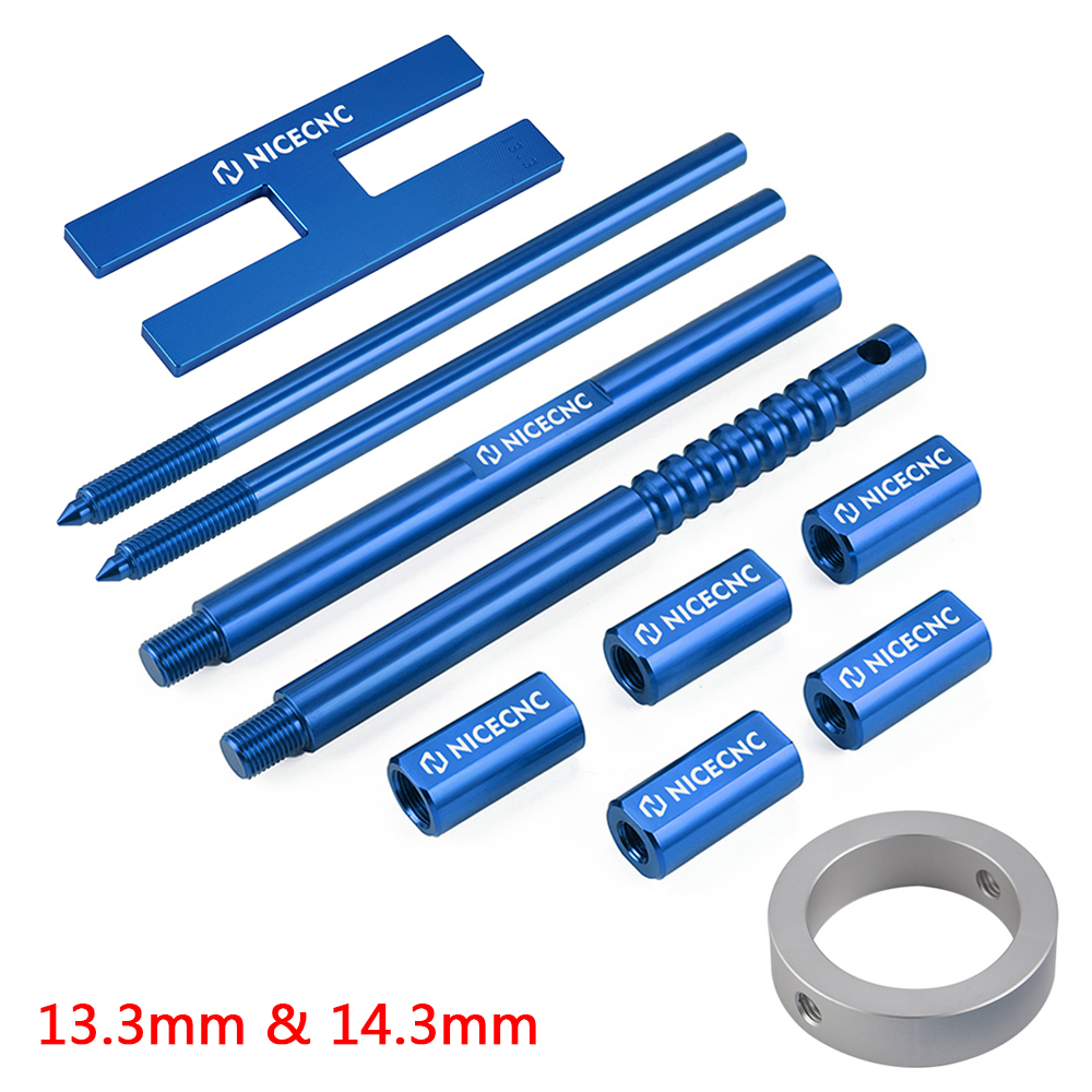 Herramienta Universal de sujeción de varilla amortiguadora de horquilla para motocicleta, herramienta de compresor de resorte de horquilla, herramienta de purga de horquilla de suspensión, Kit de reparación de horquilla: Plata