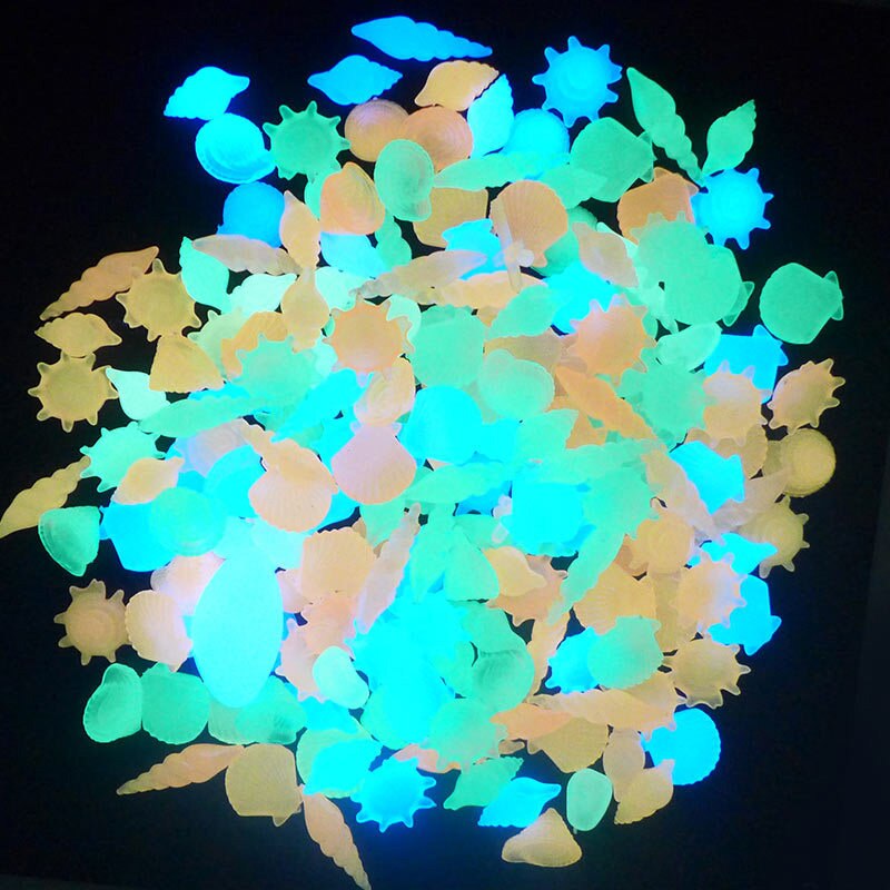 50 Pz/lotto Giardino Luminoso Raggiante Pietra Rocce di Ghiaia incandescenza in il buio per Passerelle Piante D'acquario Prato Acquario arredamento Misto