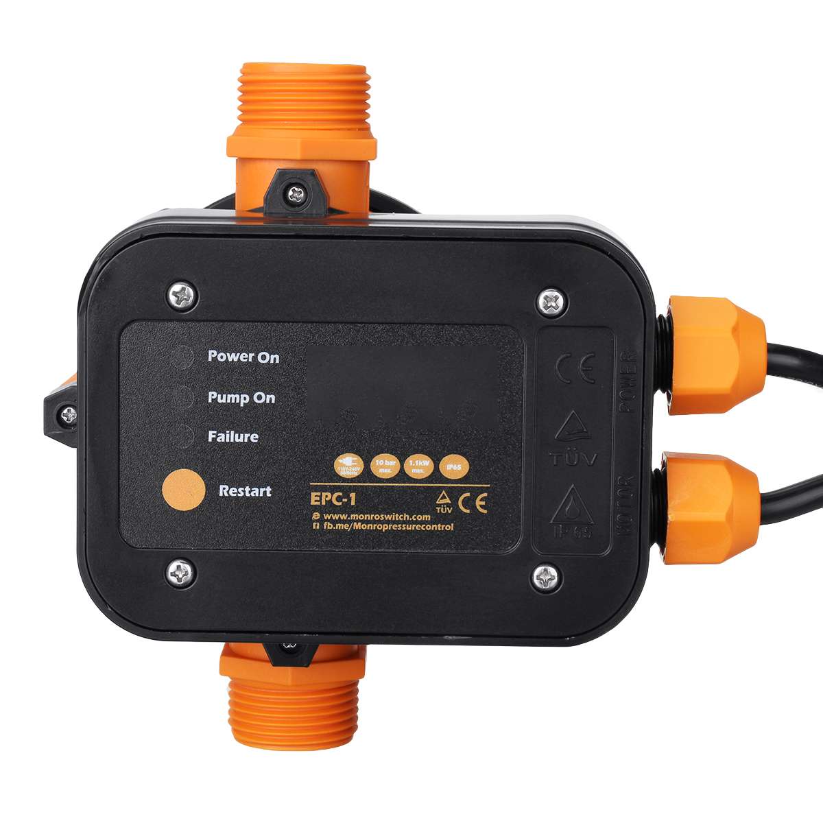 Electric Automatic Water Pump Switch Control Pressure Controller 110V-240V 10Bar Adjustable Pressure Controller Switch Pumps