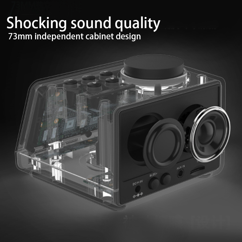 Bluetooth 4.2 Radio Alarm Clock Temperature Speaker With 2 USB Ports LED Digital Alarm Clock Snooze Table Clock Home Decor