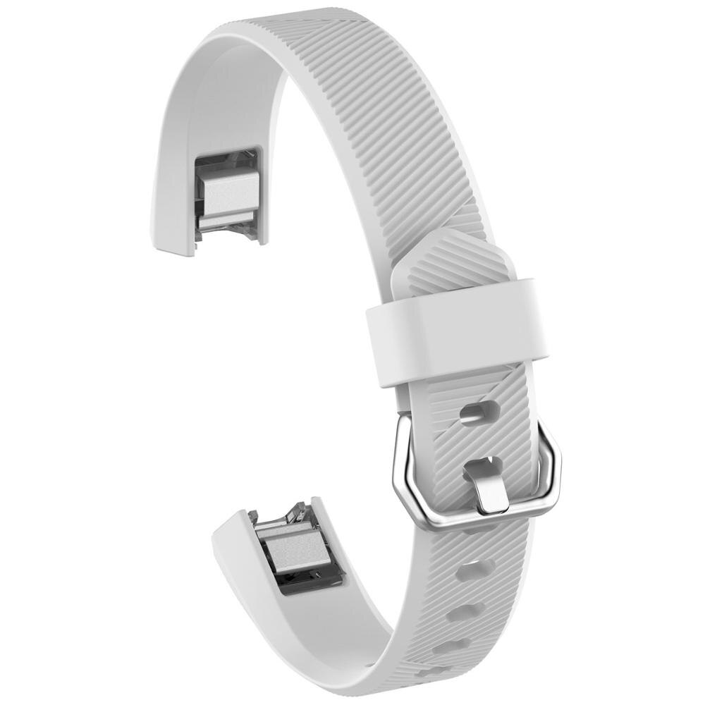 Mjukt silikon säkert justerbart band för fitbit alta hr band armband armband armband klocka utbyte tillbehör: Vit