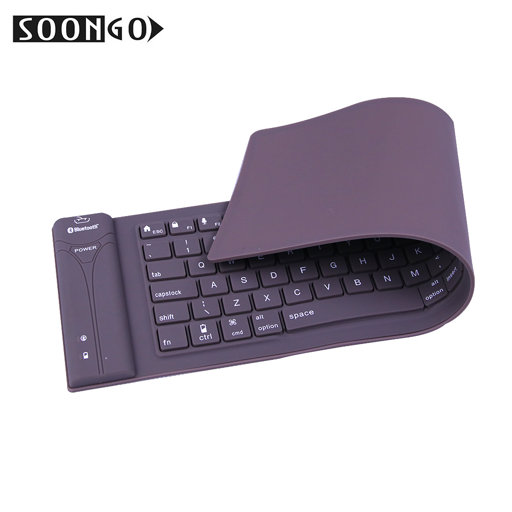 Wireless Bluetooth Silicone Keyboard Mini Flexible Slim Teclado Soft keypad Portable PC MAC Ipad Laptop Foldable keyboard