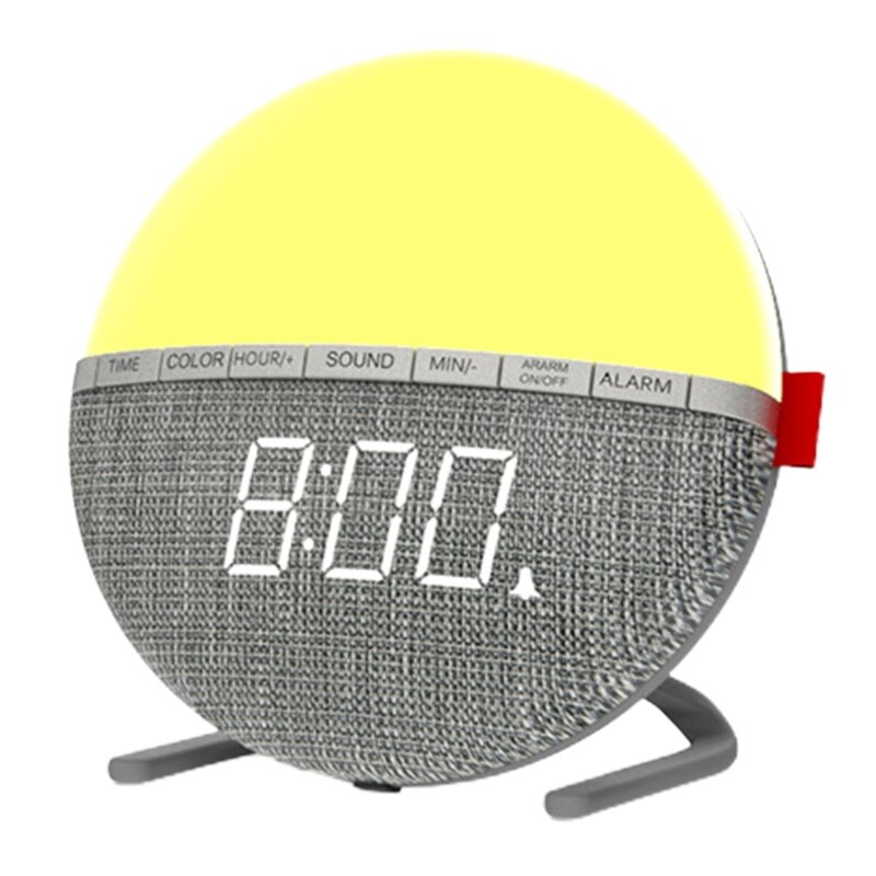 Wecklicht, nachtlicht-wecker, schlafmusik-wecker, farbwechselnder nachtlicht-wecker, digitaler stoffwecker  t21a