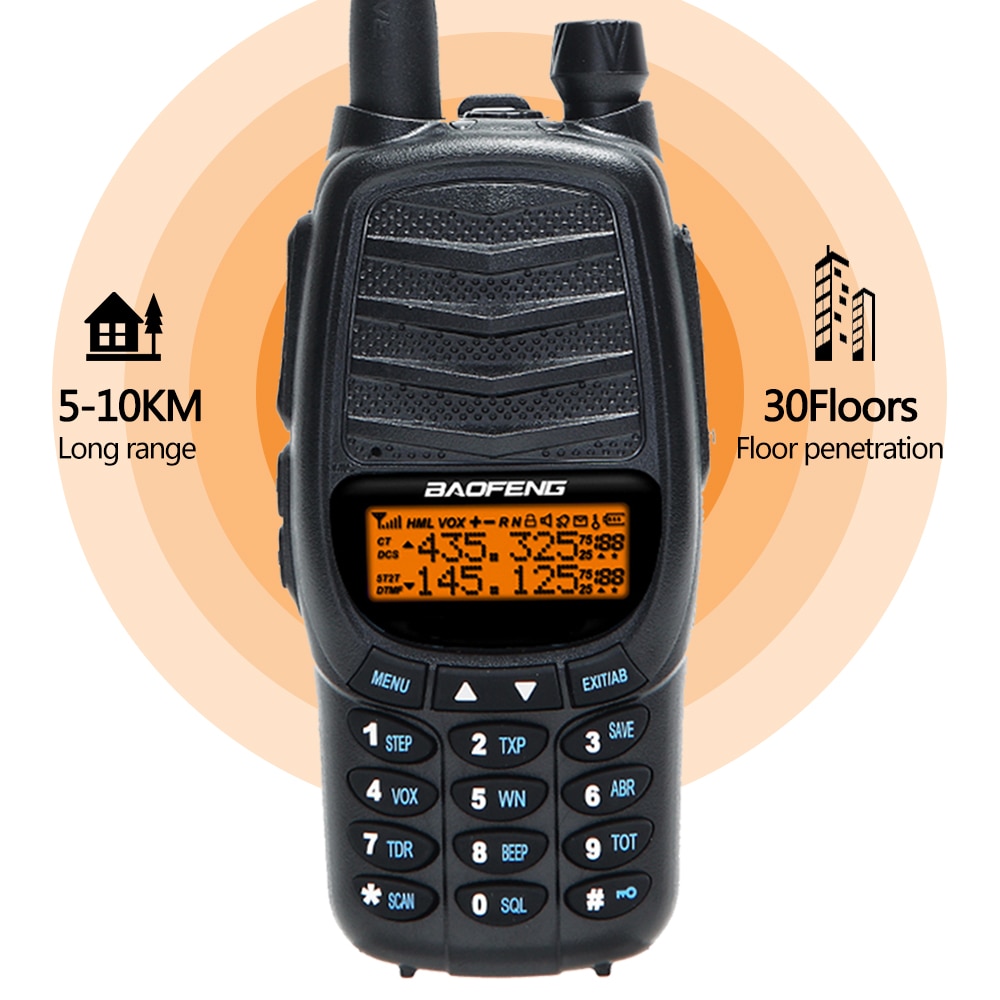 Baofeng – walkie-talkie Portable 10W UV-X10 mAh 2-PTT double bande VHF UHF chargeur USB 30km Ham CB Radio 2 voies émetteur-récepteur 8800