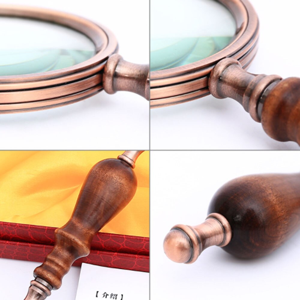 Handheld Vergrootglas Houten Handvat Vintage Vergrootglas Draagbare Retro Handvat Vergrootglas Met Geschenkdoos