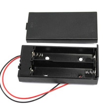 Zerosky 3.7V 2X18650 Batterij Houder Connector Storage Case Box Met Aan/Uit Schakelaar Met Kabel