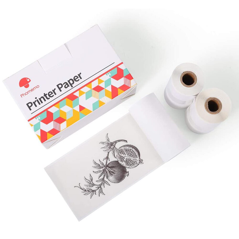 Phomemo Semi Transparent Printer Paper Adhesive Sticker Printer Rolls for Phomemo M02 M02S M02 Pro Good Thermal Paper Roll: Semi Transparent
