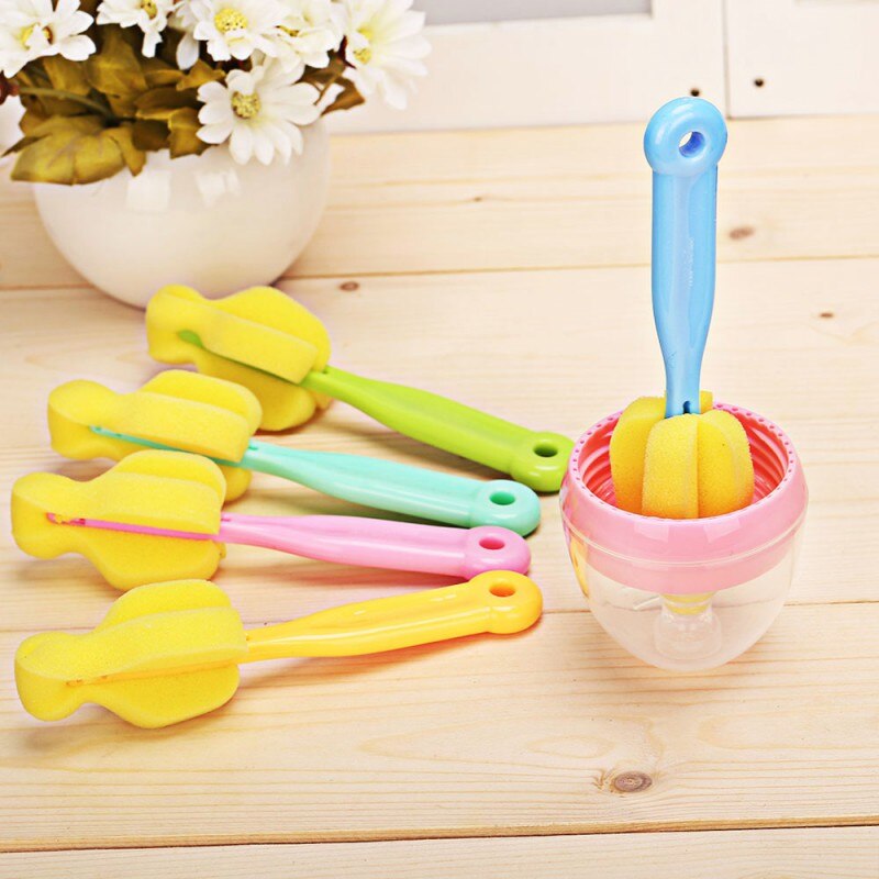 Baby Milk Nipper Bottle Cleaning Brush 360 Degree Sponge Cleaner Cup Bottle Brushes