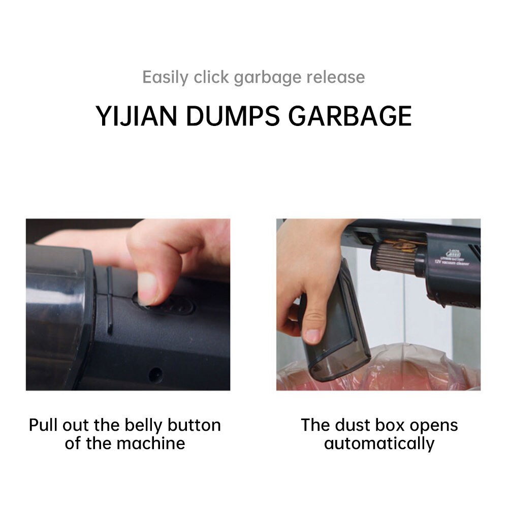 Handheld Wireless Vacuum Powerful Cyclone Suction Rechargeable Car Vacuum Cleaner Wet/Dry Auto Portable for Car Home Pet Hair