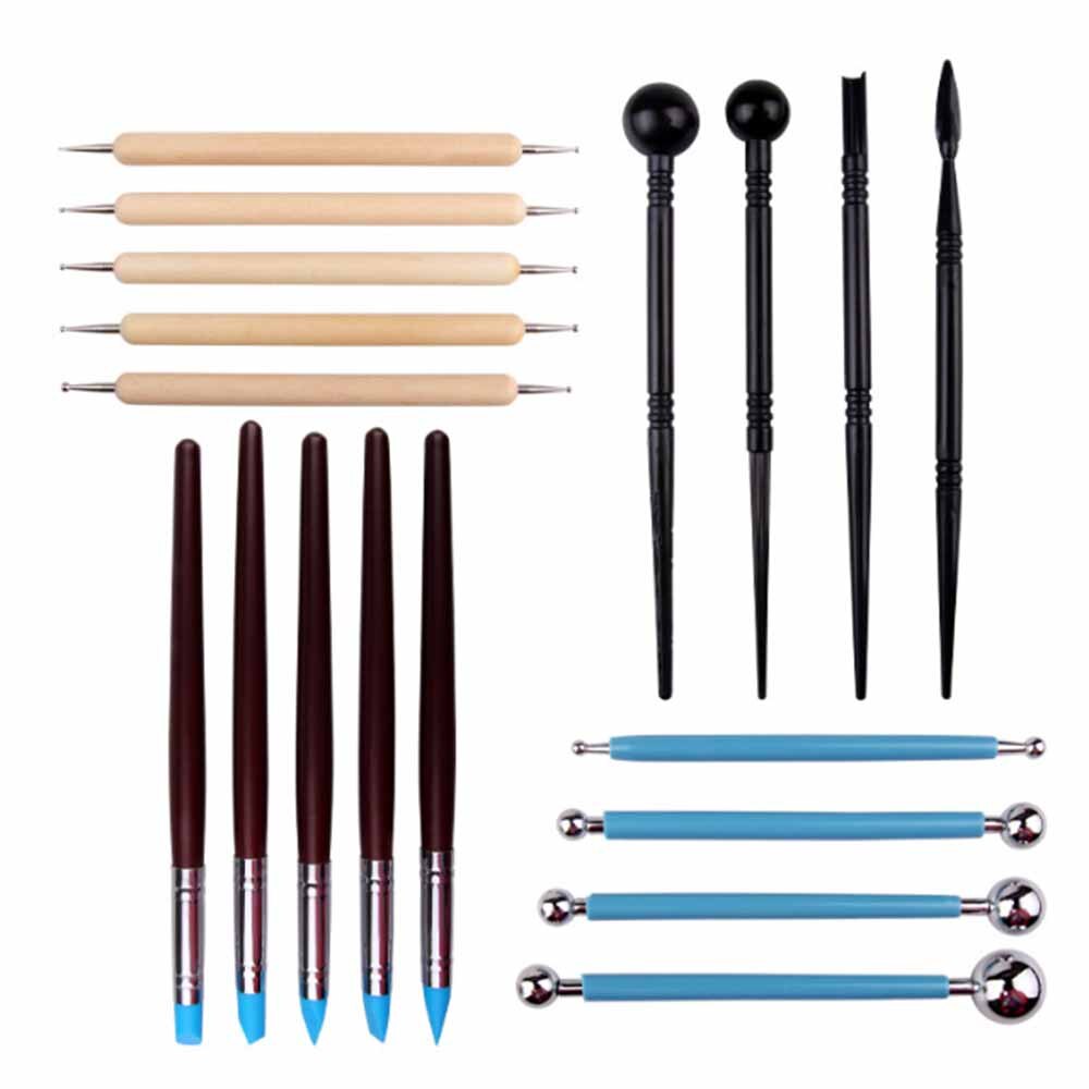 Arts Crafts Clay Sculpting Tools Pottery Carving Tool kit Pottery & Ceramics Ceramics Wooden Handle Modeling Clay Tools