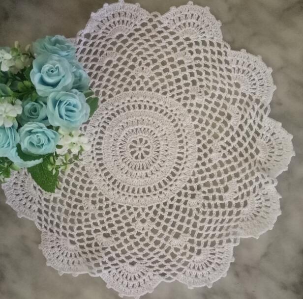 Coton Rond Napperon Crochet Dentelle Creux Décoratif Pour