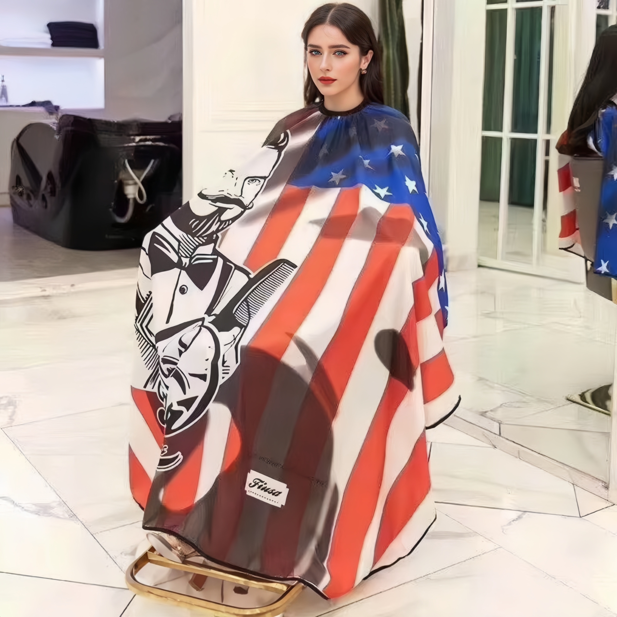 Capa de barbero Retro Para hombres y mujeres, delantal de corte de pelo, accesorios de herramientas para tela de peluquería, 1 piezas