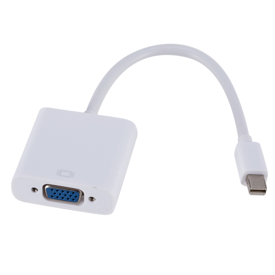 For MacBook Air Pro iMac Mac Mini Thunderbolt Mini DisplayPort Display Port Mini DP To VGA Cable Adapter 1080P for HDTV Monitor: white