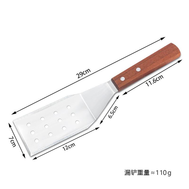 Espátula y raspador de parrilla de acero inoxidable, herramientas de cocina duraderas antiadherentes para barbacoa, pala para Pizza, tortitas, carne, utensilios para barbacoa: Verde militar