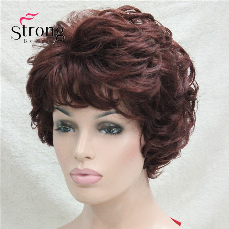 Kurze Weiche Zerzaust Ändern Locken dunkel rotbraun Volle Synthetische Perücken frauen Perücke FARBE ENTSCHEIDUNGEN