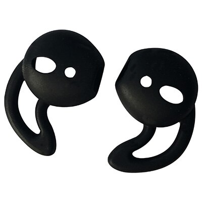 2 Stuks Cover Voor Apple Airpods Oordopjes Siliconen In-Ear Headset Oordopjes Cover Met Haak Oortelefoon Accessaries: Black