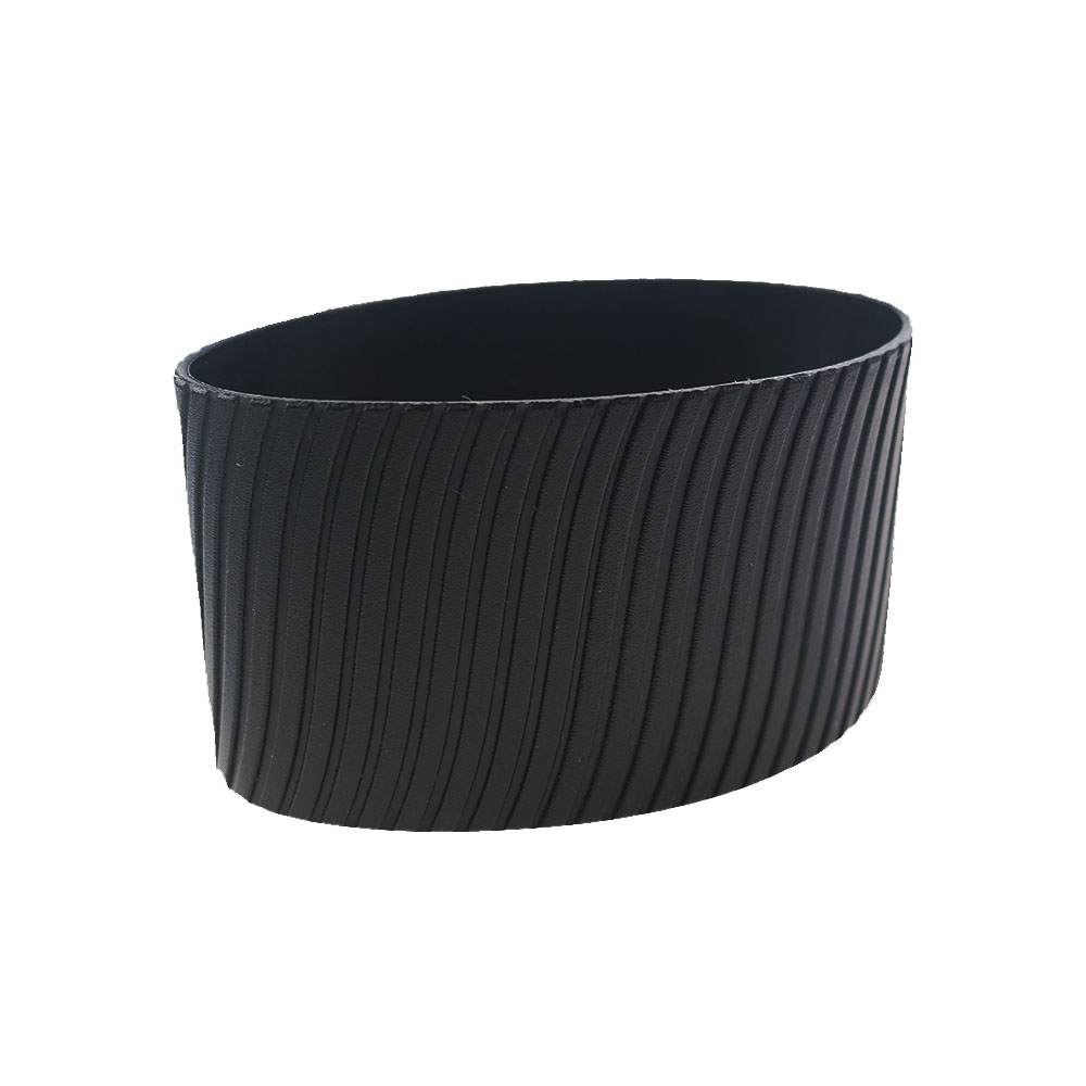 1Pc Siliconen 8Cm Warmte Geïsoleerde Cup Mouw Strepen Anti Slip Wraps Voor Mokken Keramische Glazen Waterfles Thermostabiliteit Geurloos: Deep Blue