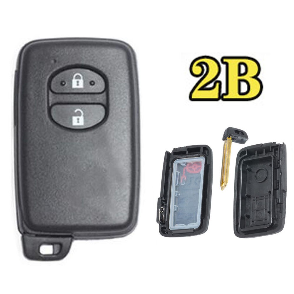 Voor Toyota Prius Land Cruiser Vervanging Remote Autosleutel Shell Case Fob 2/3/2 + 1/3 + 1 Knop met Ongesneden Blad HYQ14AAB Zwart: 2B