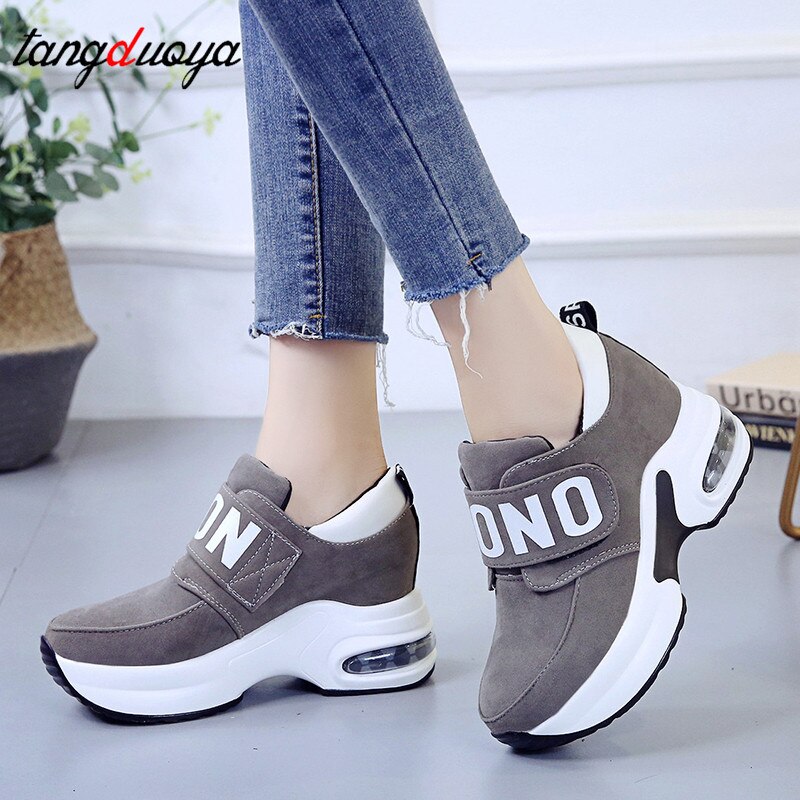 Platform wedge sneakers dam skor sneaker fritidsskor träningsskor kvinnor kvinnliga skor svarta röda sneakers kvinnor tenis feminino