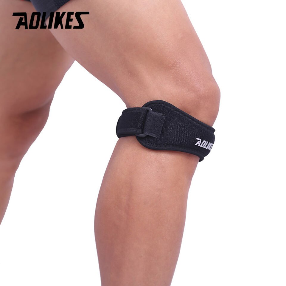 AOLIKES-rodillera ajustable para deportes al aire libre, soporte de rodilla para correr, funda para rótula, gorra de protección, estabilizador de baloncesto, previene daños, 1 ud.