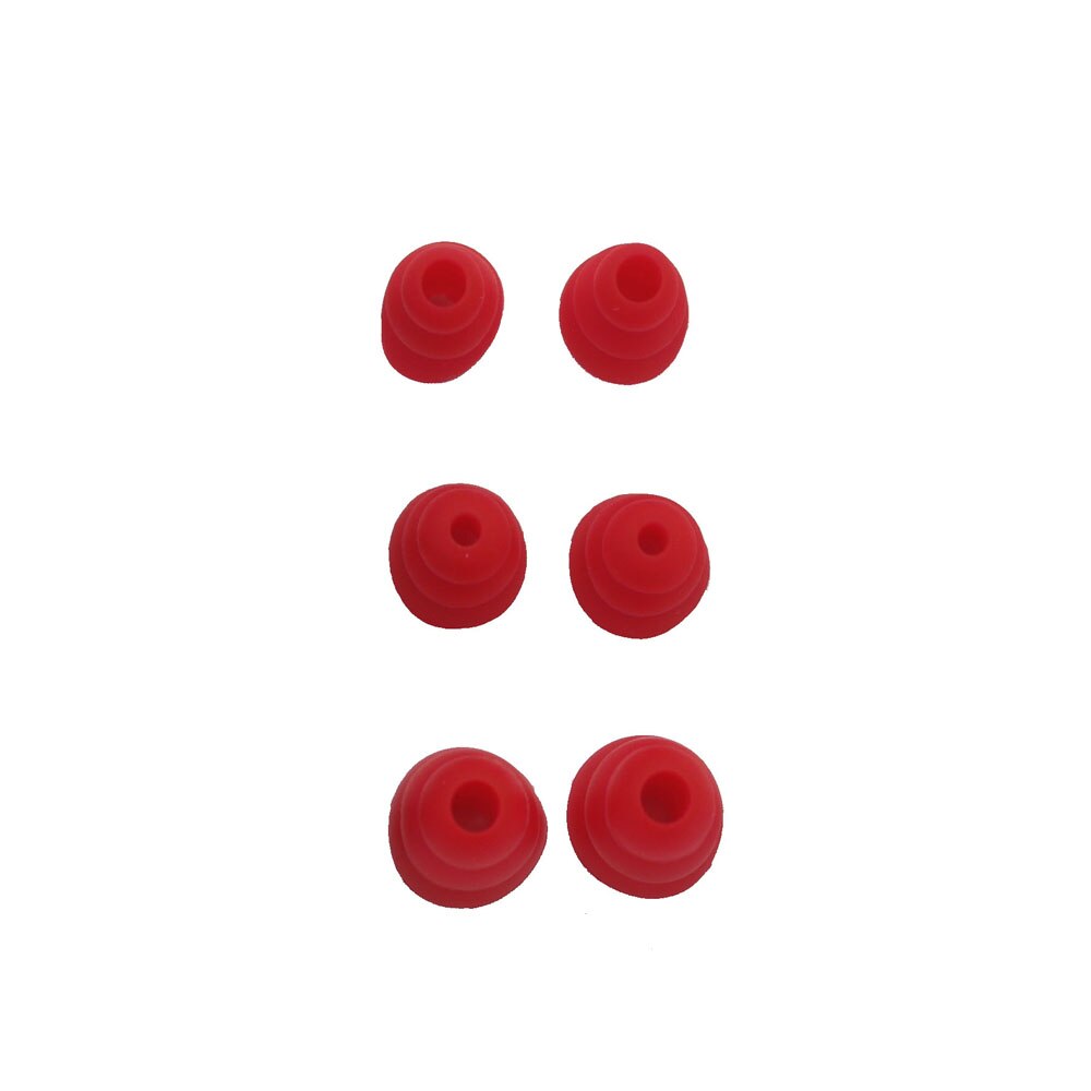 Generieke in-ear oordopjes siliconen oordopjes oordopjes tips cover 3.8mm triple flens vervangende hoofdtelefoon oordopjes tips oordopjes 6 stuks: Rood